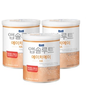 毎日乳業 特殊粉ミルク 乳タンパクアレルギー アレルギー粉ミルク アブソリュート エイチエイHA 400gx3缶 韓国