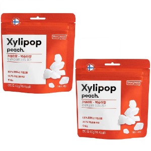 Xylipop 40g x 6 que x 2 (tổng cộng 12 que) - Kẹo Xylitol đào, kẹo ngọt sảng khoái mát lạnh