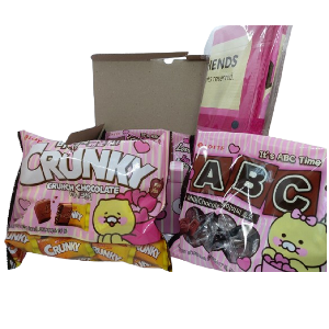 Delicious Lotte Mini Chocolate Crunky ABC Chocolate + Spring and Winter Picnic Mat Presented