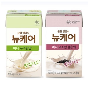 Daesang Well-Life New Care Mini Savory Flavor 150ml x 24 pack + Mini Savory Black Sesame 150ml x 24 pack Meals Replacement Snacks Nutritional Supplement Nutritional Meals